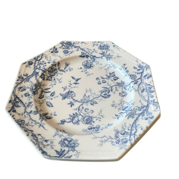 Grace Teaware Blue & White Floral Porcelain Salad Plates 7.5in Set of 4 NEW - Picture 11 of 11